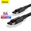 [Pack de 2] Baseus 100W Câble USB-C vers USB-C PD PD3.0 Power Delivery QC4.0 Cordon de transmission de données à charge