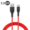 [Pack de 5] BlitzWolf® BW-TC15 3A QC3.0 Câble USB à charge rapide Type-C Cordon de transfert de synchronisation de donné