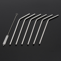Paille à boire réutilisable de paille dacier inoxydable de 6Pcs pour le gobelet de Yeti 20oz avec la brosse de nett