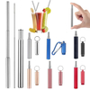 Paille portative télescopique dacier inoxydable dacier inoxydable pour la paille à boire pliante en métal réut