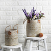 Paille Tissé Pot De Fleur Portable Paniers De Rangement Des Plantes Vase À Fleur À La Main À Suspendre Panier Home Decor