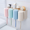 Paille de blé 6 porte-brosse à dents 2 tasses daspiration Stand Home salle de bain Wall Mount
