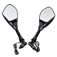 Paire 10mm / 8mm Moto LED Rétroviseurs Clignotants Intégré Feu Indicateur Arrière