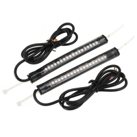 Paire 12V LED lumières de décoration de clignotants moto pour fourche 39mm-41mm ambre & rouge