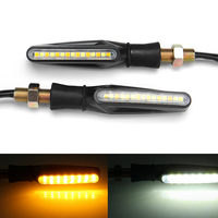 Paire 12V Moto Double Couleur LED Clignotant DRL Flottant Sequential Lumières