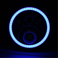 Paire 7 "19" RVB LED Phares de voiture IP67 Lampe intégrée Changement automatique Halo Angel Eyes pour le Jeep Wrangler