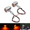 Paire Chrome Moto Grill Bullet LED Clignotants Indicateurs Lampes