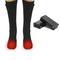 Paire de chaussettes chauffantes électriques chauffe-pieds pour bottes chaudes pour moto équitation Skiiing noir