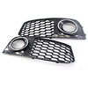 Paire De Couvercle De Grille De Grille De Feu De Brouillard De Pare-chocs Avant Noir Brillant Pour Audi A4 B8 RS4 style