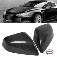 Paire de couvercles de rétroviseurs latéraux pour automobiles en fibre de carbone Real pour Tesla Model S 2012-2017