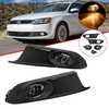 Paire de feux antibrouillard pare-chocs avant de voiture avec harnais de grilles ambre pour VW Jetta MK6 2011-2014