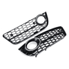 Paire de feux antibrouillard pare-chocs avant Lampe Gril Grill Cover Honeycomb HEX Chrome Argent Pour Audi A5 2008-2011