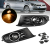 Paire de feux de brouillard de pare-chocs de grille de voiture avant avec ampoules ambre pour VW Jetta Sportwagen Golf M