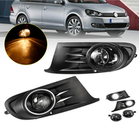 Paire de feux de brouillard de pare-chocs de grille de voiture avant avec ampoules ambre pour VW Jetta Sportwagen Golf M