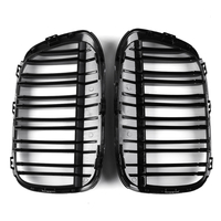 Paire de grille de rein avant double ligne brillant noir pour BMW F48 F49 X1 2016-2017