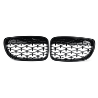 Paire de grilles de calandre avant de voiture noir brillant Style diamant pour BMW série 1 E81 E82 E87 E88 2007-2013