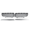 Paire de Grilles de rein avant chromées paupières de capot supérieur style météore diamant pour BMW série 3 E90 E91 2005