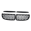Paire de Grilles de rein avant de Style diamant paupières de capot supérieur noir brillant pour BMW série 3 E90 E91 2005