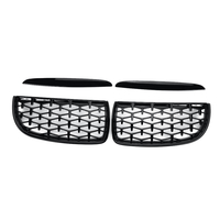Paire de Grilles de rein avant de Style diamant paupières de capot supérieur noir brillant pour BMW série 3 E90 E91 2005