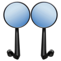 Paire De Guidons En Aluminium Alliage Moto Scooter Rétroviseur Bleu Miroirs