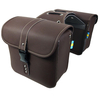 Paire de sacoches de moto en cuir PU Sac de rangement pour outils de bagages latéraux