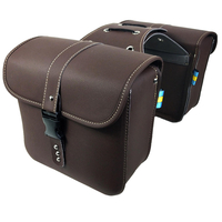 Paire de sacoches de moto en cuir PU Sac de rangement pour outils de bagages latéraux