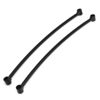 Paire de support de support de support de garde-boue de rail arrière de moto droit / courbe modifié Cafe Bobber noir