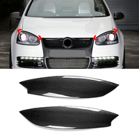 Paire De Voiture En Fiber De Carbone Phare Sourcils Paupière ABS Garniture Couverture Pour VW Golf GTI R MK5 05-07