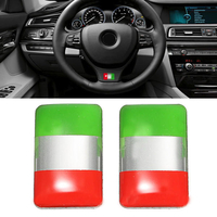 Paire En Aluminium Italie Drapeau Badge Emblème Autocollant De Voiture Auto-adhésif Étiquetage Decal Décoration