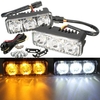 Paire LED blanc voiture lampe DRL et orange clignotant conduite de jour en cours d