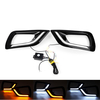 Paire LED DRL Feux Diurnes Phares Antibrouillard Blanc + Ambre Double Couleur Pour Nissan Navara NP300 2015-2018