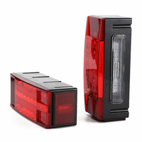Paire LED Rectangle Stud Stop Turn Feux arrière étanche rouge pour camion remorque bateau