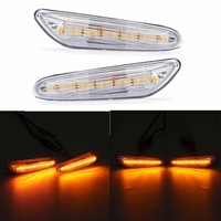 Paire lentille claire 18 LED feux de position latéraux clignotants jaunes pour BMW E82 E88 E60 E61 E90 E91 E92 E93 E46