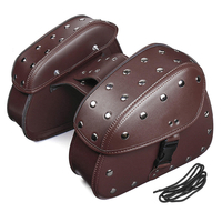 Paire Marron Noir Universel PU Cuir Moto Sac à Outils Sac Bagages Sacoches