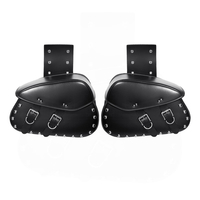 Paire Moto PU Sacoches latérales en cuir Bagage Sac Saddle Noir Pour Harley