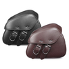 Paire Noir / Brown PU Cuir Moto Outil Bagages Sac Bagages Pour Harley