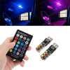 Paire T10 RGB LED Voiture Marqueur Latéral Côté Feux Clignotant Kit Lampes Avec Télécommande