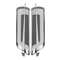 Paire universel argent voiture côté flux dair Vent Fender Intake décoration autocollants
