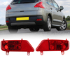 Paire de cache de phare antibrouillard arrière rouge gauche droite pour PEUGEOT 3008 2009-2015