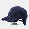 Épaisseur en velours côtelé pour hommes Plus garder au chaud Protection des oreilles Casquette de baseball extérieure dé