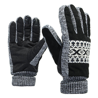 Épaississement des gants en cuir chaud écran tactile pour moto vélo skateboard hommes