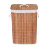 Panier à linge pliable en bambou avec couvercle Sac amovible Rangement pour vêtements sales