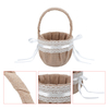Panier de dentelle de lin romantique Bowknot manipulé fleur cérémonie paniers de rangement de fête de mariage