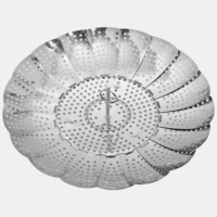 Panier de fruits pliant à la vapeur de petit pain de ménage dacier inoxydable pour le plateau de cuisson à la vapeu
