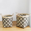 Paniers de rangement de grande capacité tressé en bambou seau de rangement poignée Pot de fleur Vase porte-jouet organis