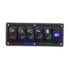 Panneau de commutateur à bascule 6-Gang LED 12V 24V ON-OFF double USB pour bateau de voiture