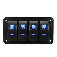 Panneau de commutateur à bascule universel 4 gang LED IP65 étanche pour bateau de plaisance 12V-24V RV