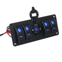 Panneau dinterrupteurs à bascule à 6 groupes avec voltmètre de chargeur USB