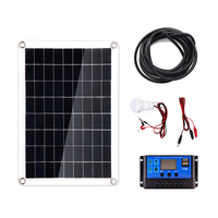 Panneau solaire 40W + lampe 3W + Contrôleur solaire 10A + 1m rallonge pour le camping