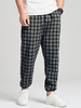 Pantalon à carreaux à carreaux avec cordon de serrage pour hommes